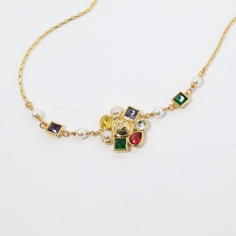 Chanel Color Crystal Choker 18K Gold Necklace