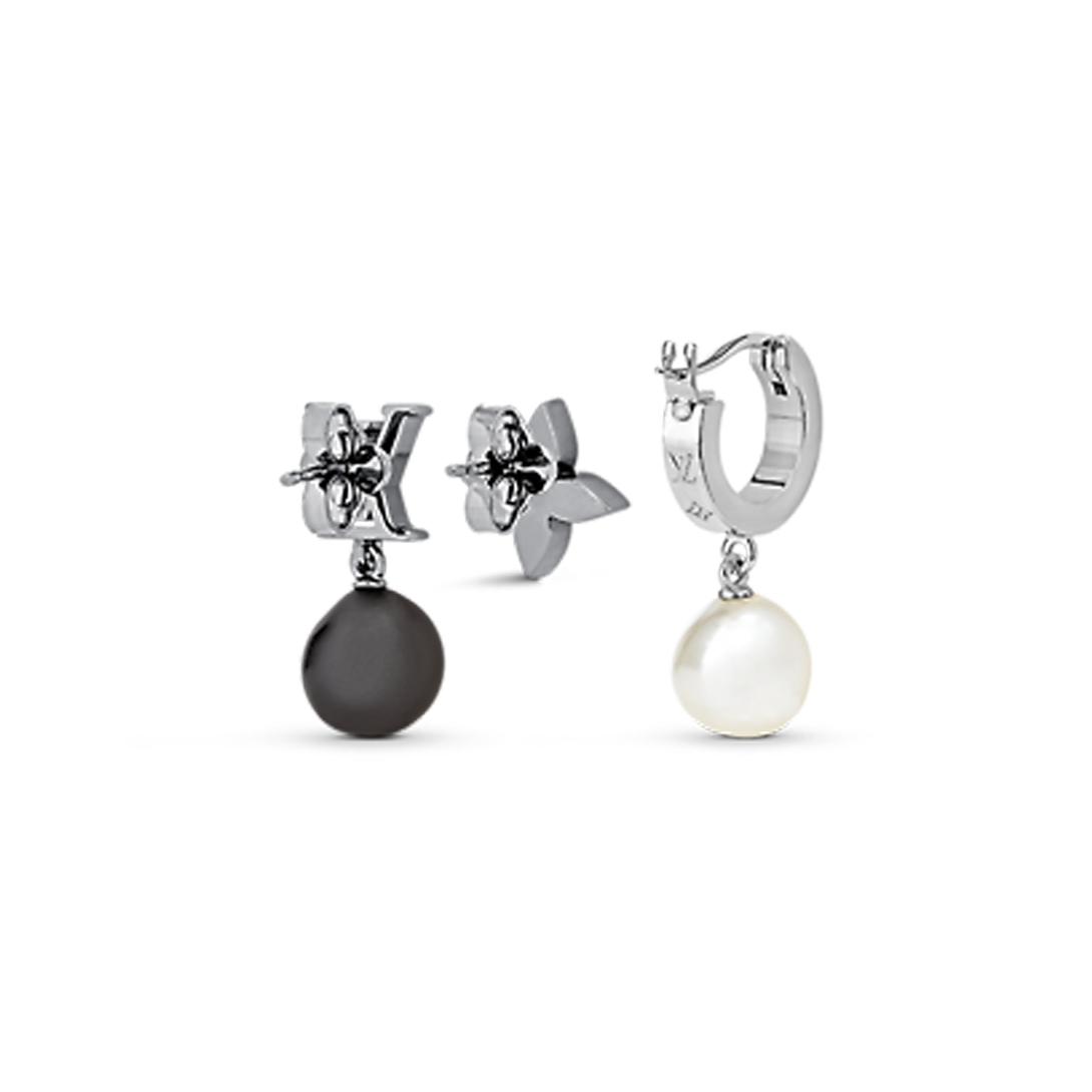 Louis Vuitton Monogram Pearls 18K Gold Earrings