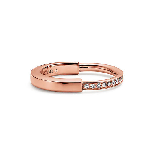 Tiffany Lock Diamonds 18K Rose Gold Ring