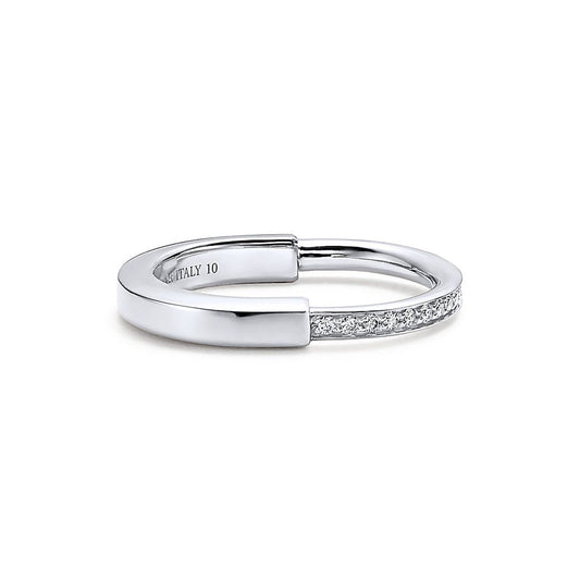 Tiffany Lock Diamonds 18K White Gold Ring