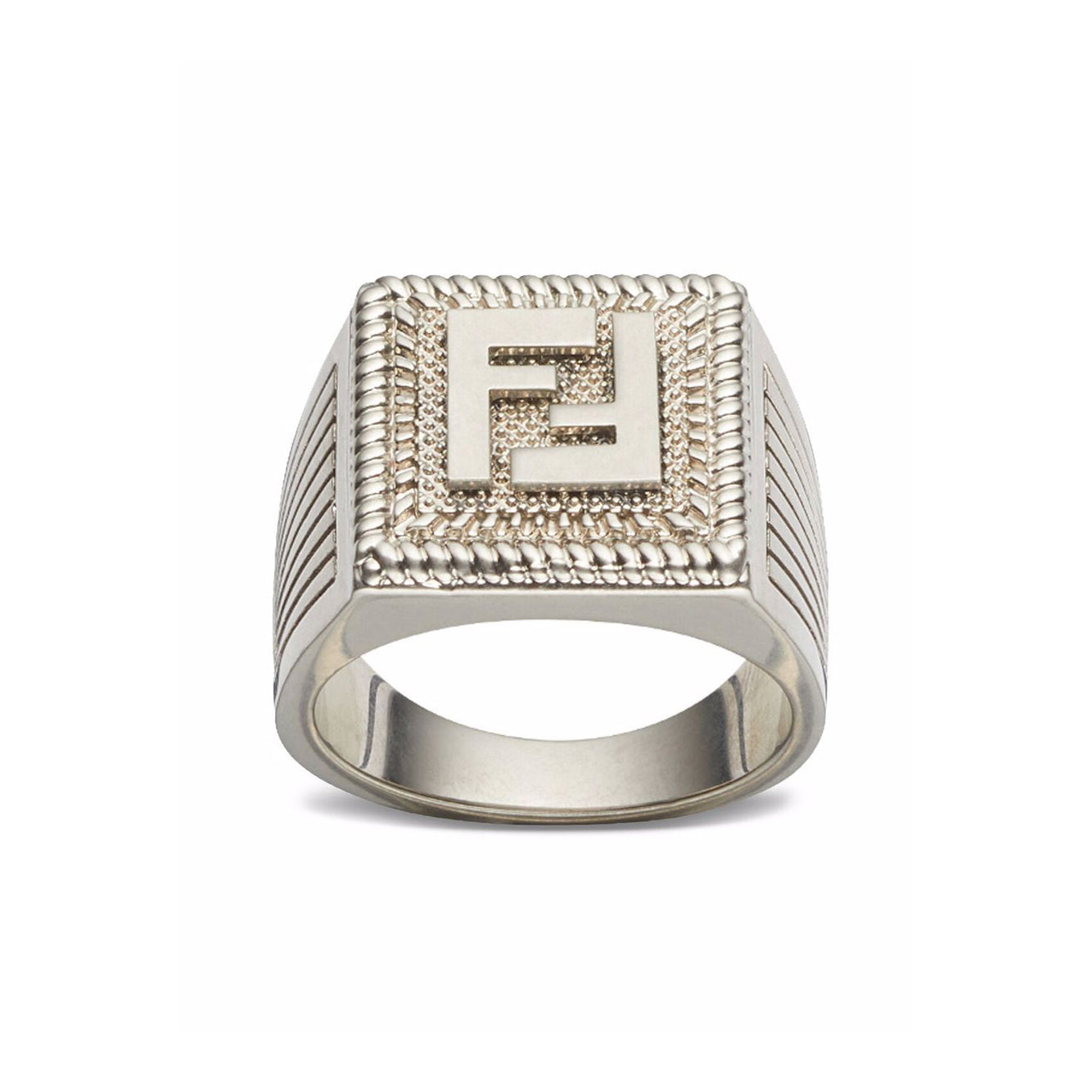 FF Guillochet 18K Gold Ring