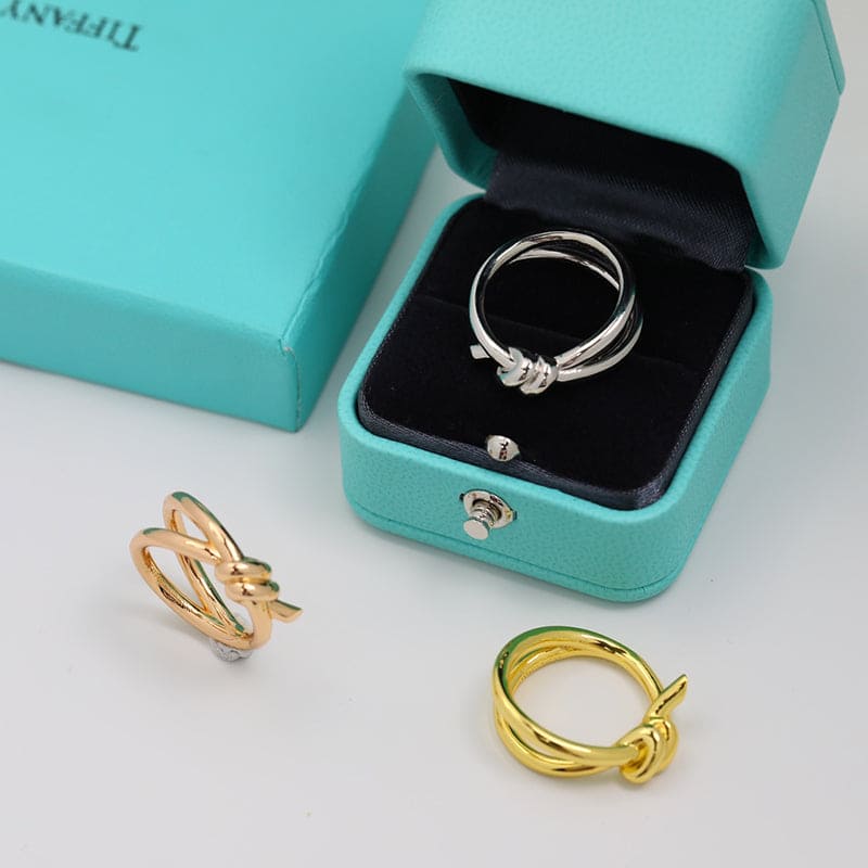 Knot Double Row 18K Yellow Gold Ring
