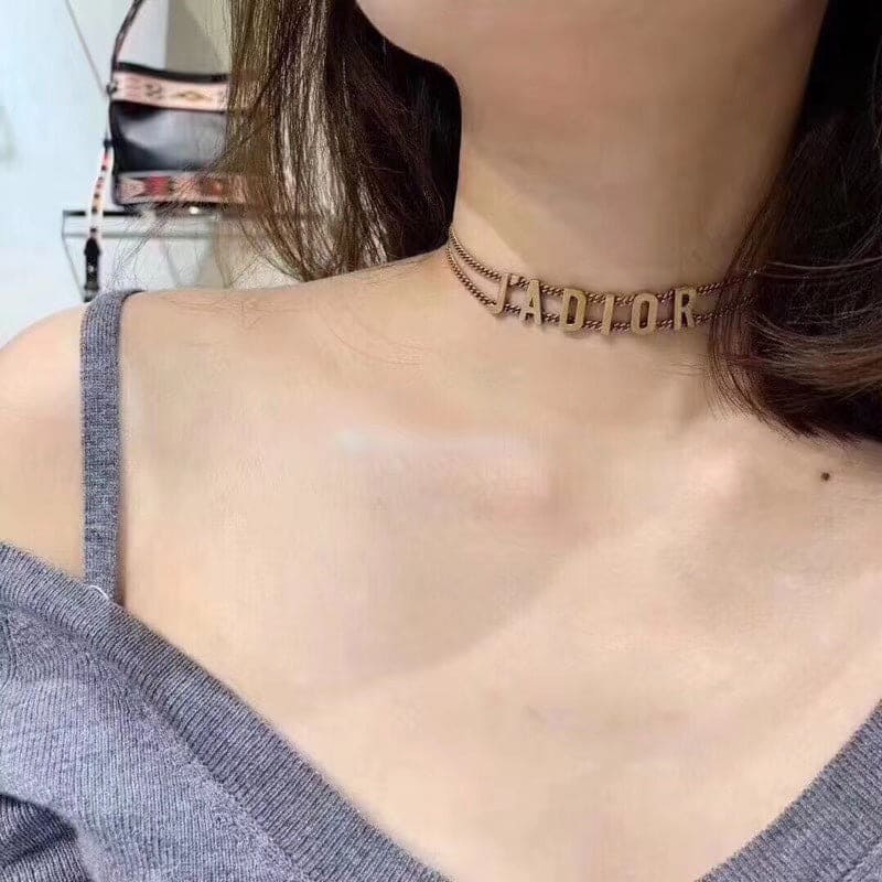 Dior J'Adior Choker Chain 18K Gold Necklace