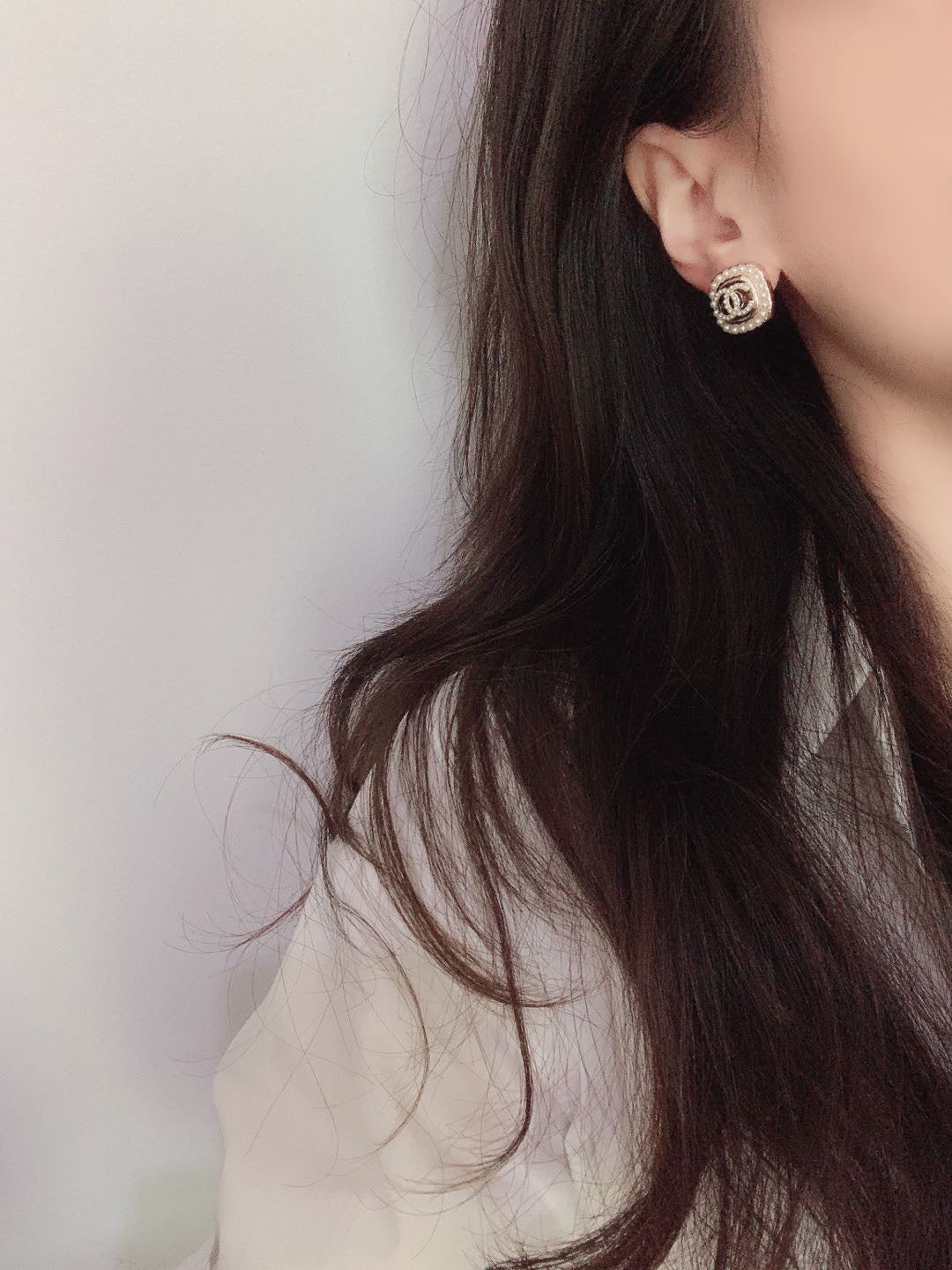 Chanel Square Crystal 18K Gold Earrings