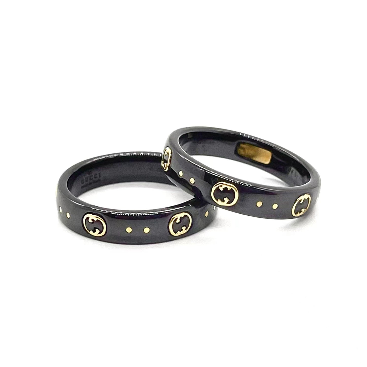 Gucci Double Icon Black Corundum 18K Gold Ring