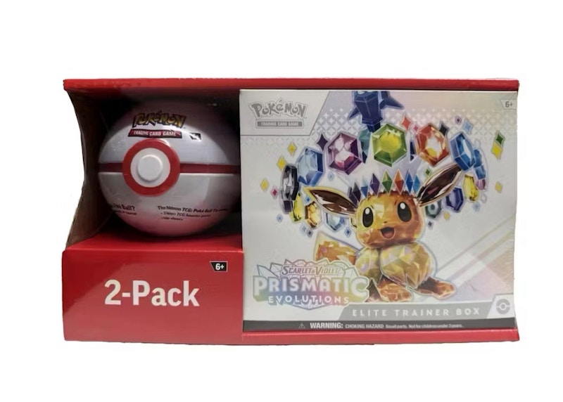 2025 Pok¨¦mon Scarlet & Violet Prismatic Evolutions Elite Trainer Box + Pokeball Sam's Club Bundle (Pokeball Color May Vary)