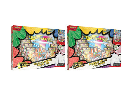 2026 Pok¨¦mon Mega Evolution Ascended Heroes Mega Gardevoir Premium Poster Collection 2x Lot