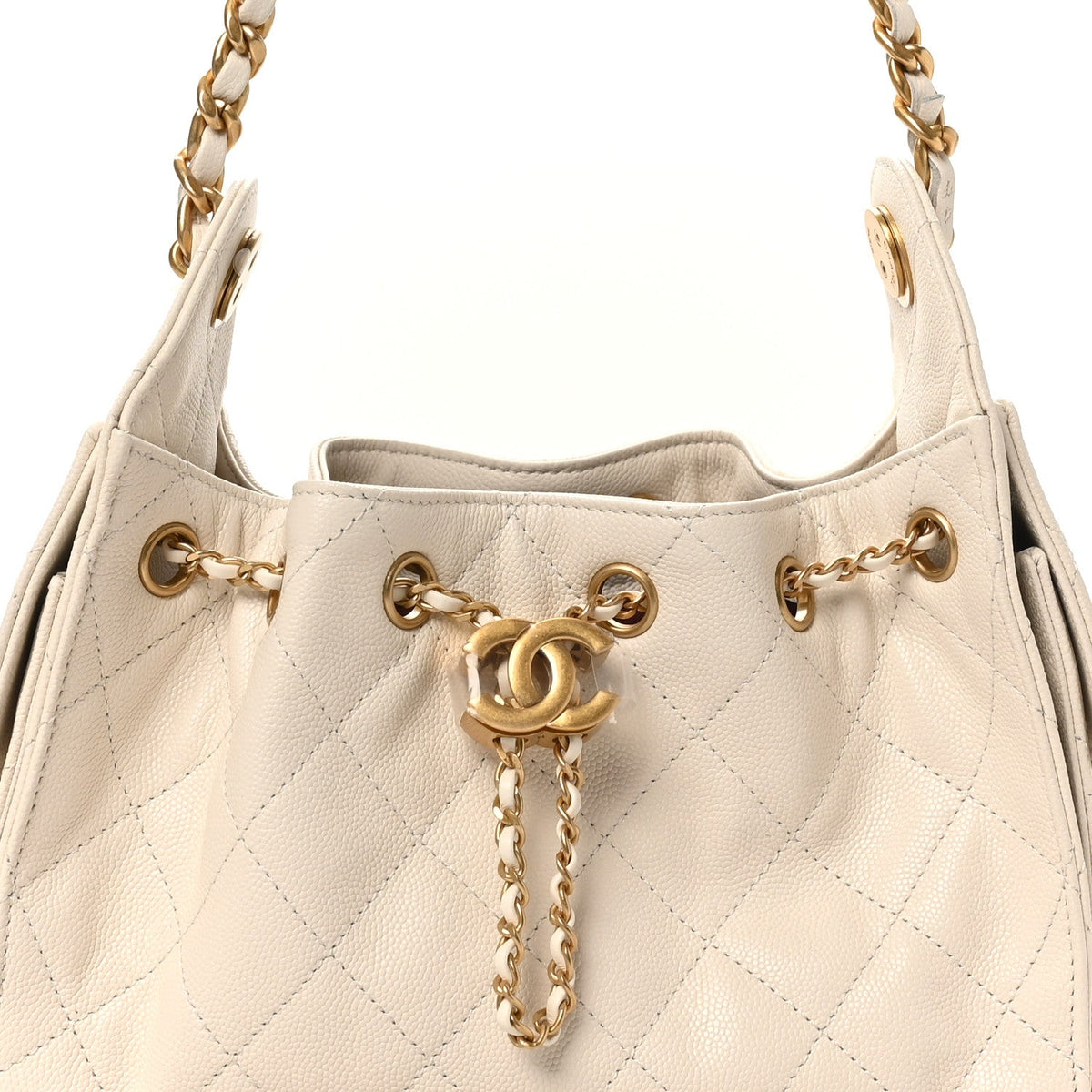 Caviar Quilted Mini Chanel 25 Handbag White