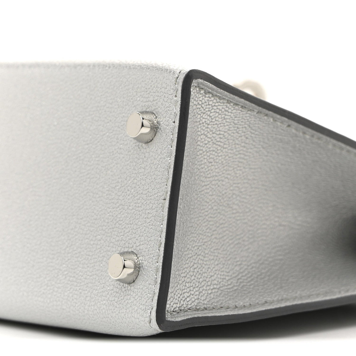 Metallic Chevre Chamkilight Mini Kelly Sellier 20 Argent