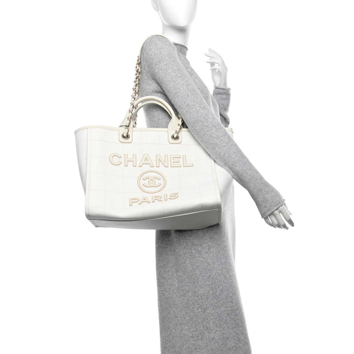 Cotton Medium Deauville Tote White