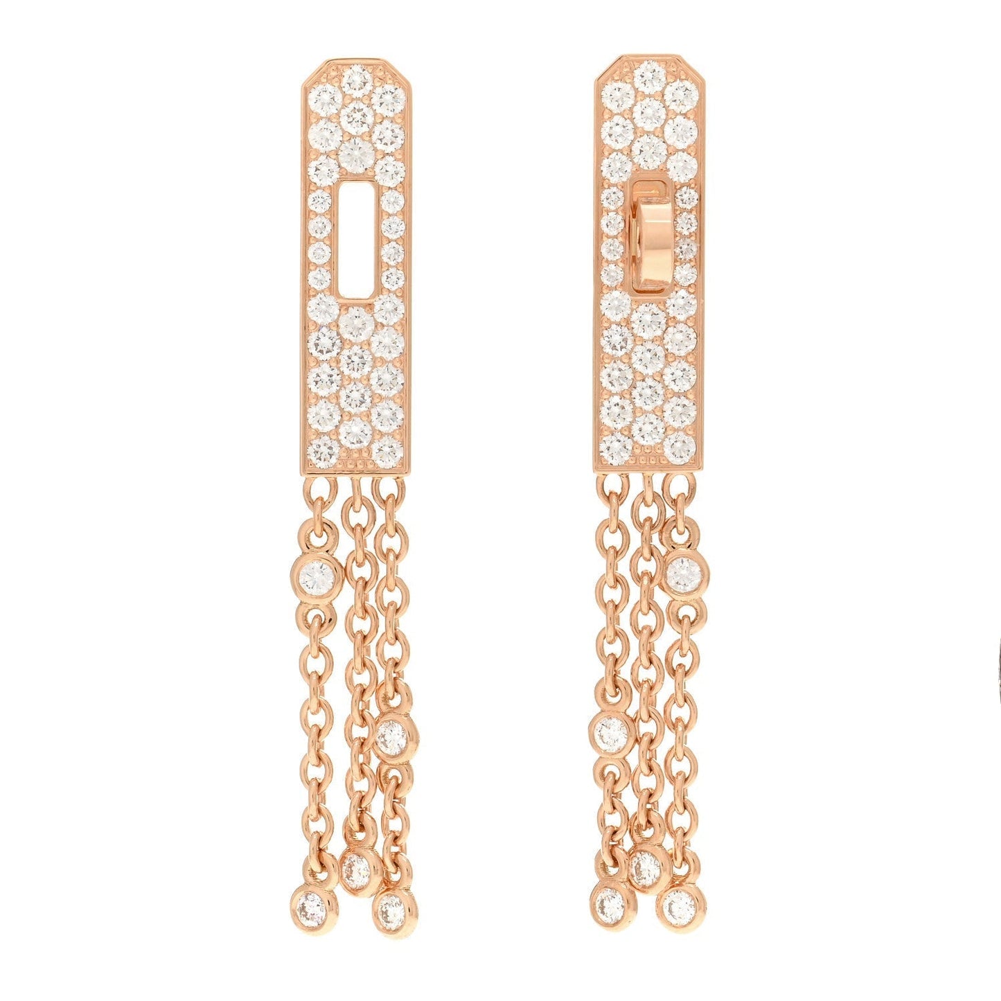 Hermes Kelly Gavroche Full Diamond 18K Gold Earrings