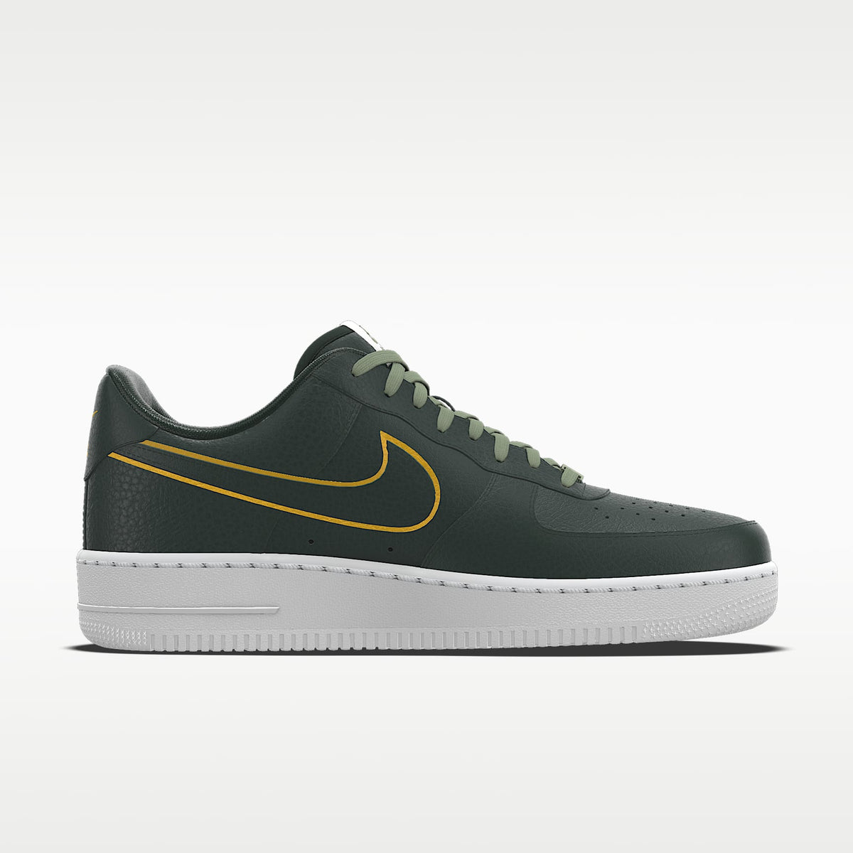 Nike Air Force 1 '07 Dark Green Gold Outline Sneakers mens low top shoes
