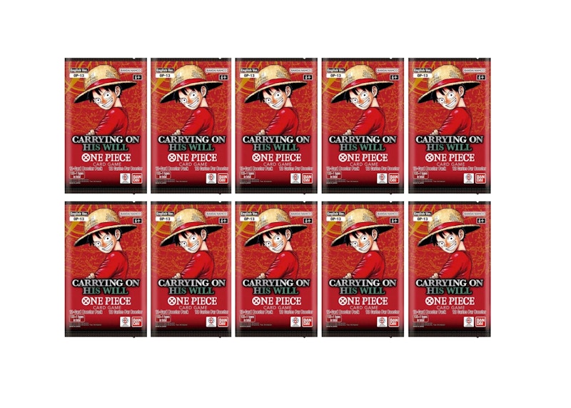 Bandai One Piece Carrying On His Will (OP-13) Booster Pack (10x Lot)