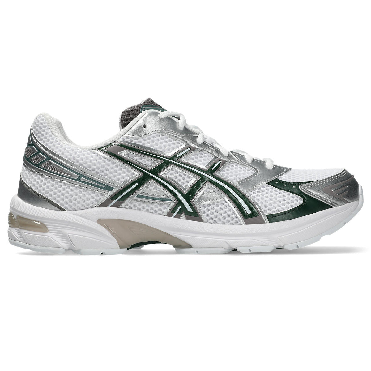 Asics womens shoes  neutral running shoes mens  sneakers Gel-1130 ¨C White/Silver/Dark Green Sneaker