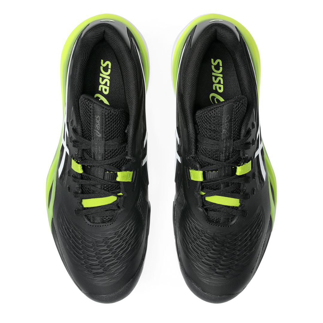 Asics womens shoes  neutral running shoes mens  sneakers Gel-Resolution ¨C Black/White/Neon Green Tennis Sneaker
