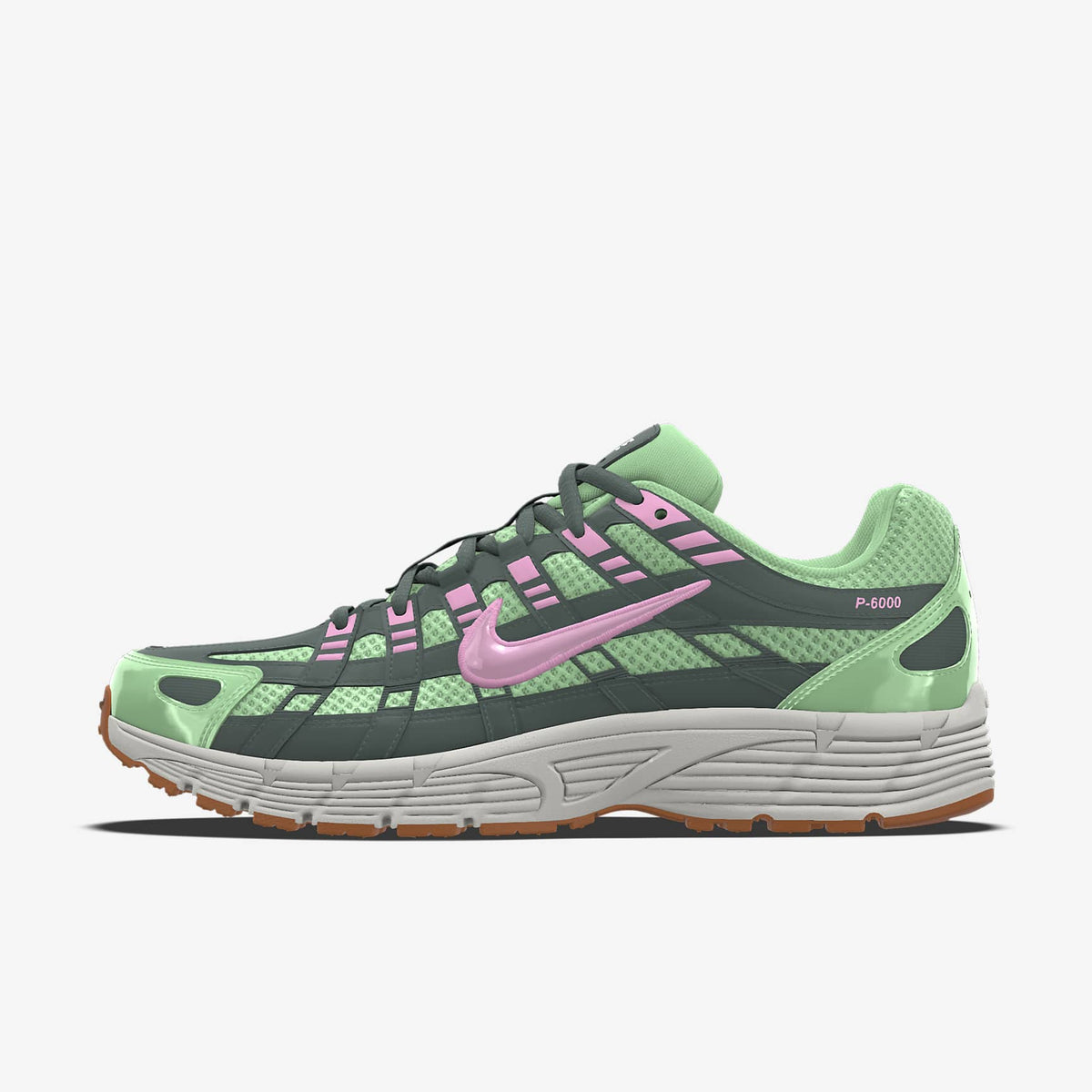 Nike P-6000 ¨C Green / Pink / Gum Mesh Athletic Sneakers