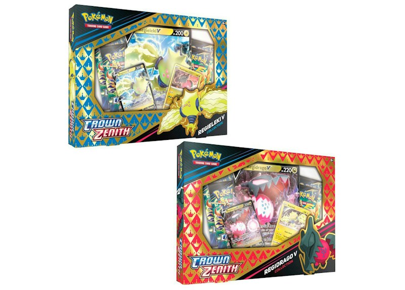 Pok¨¦mon TCG Sword & Shield Crown Zenith Regieleki V & Regidrago V Collection Box 2x Bundle