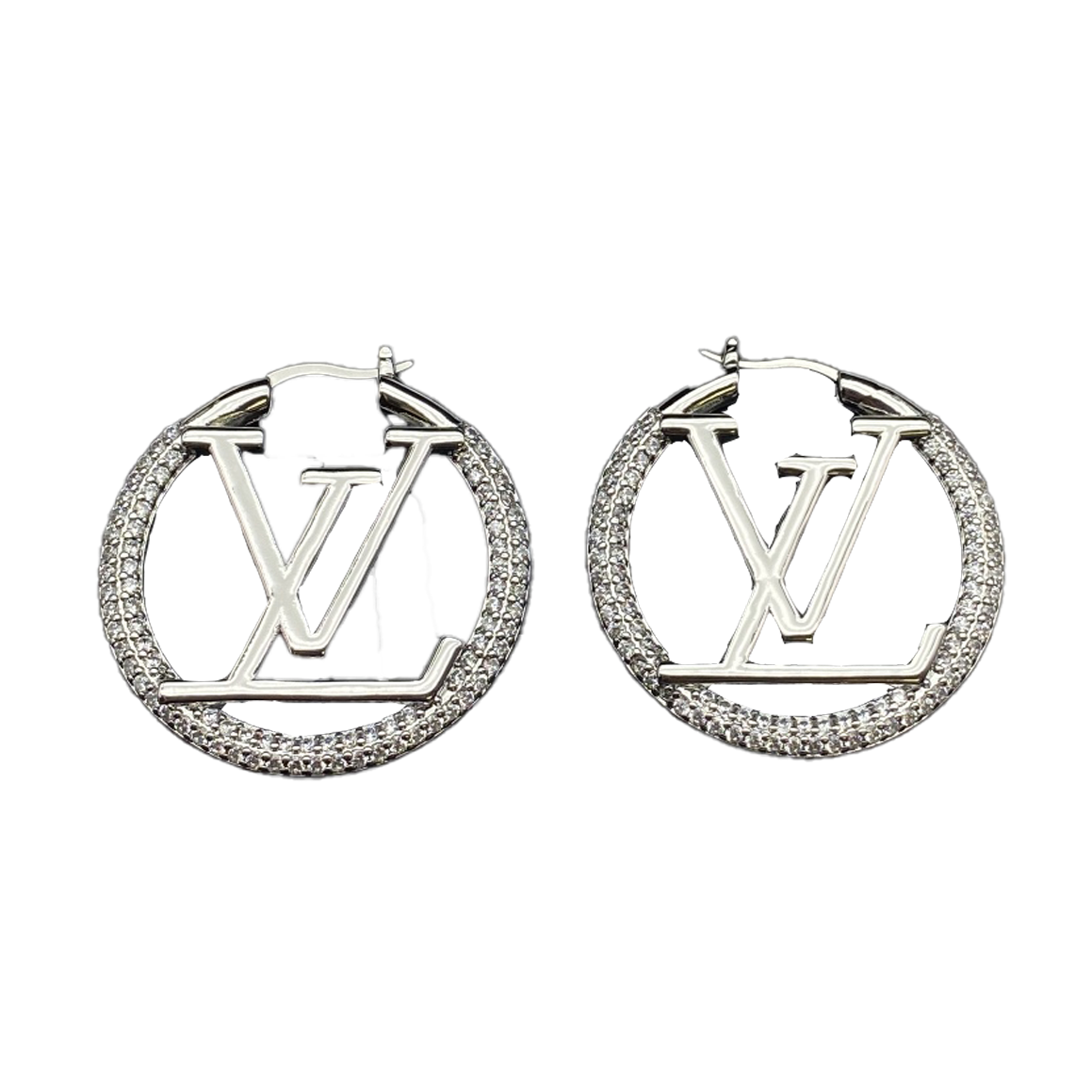 Louis Vuitton Louise Hoop Diamond 18K Gold Earrings