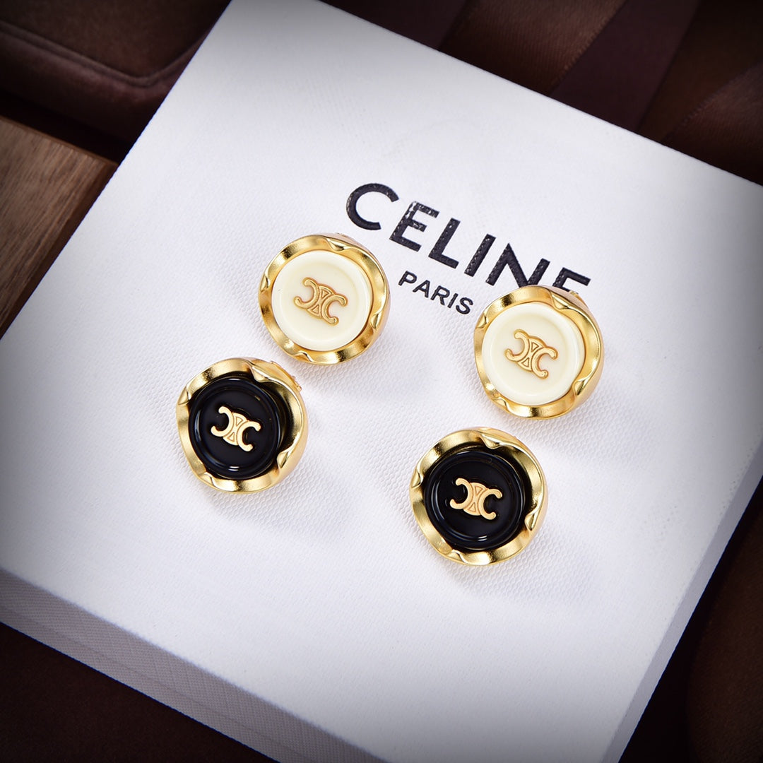 Celine Pearl 18K Gold Earrings