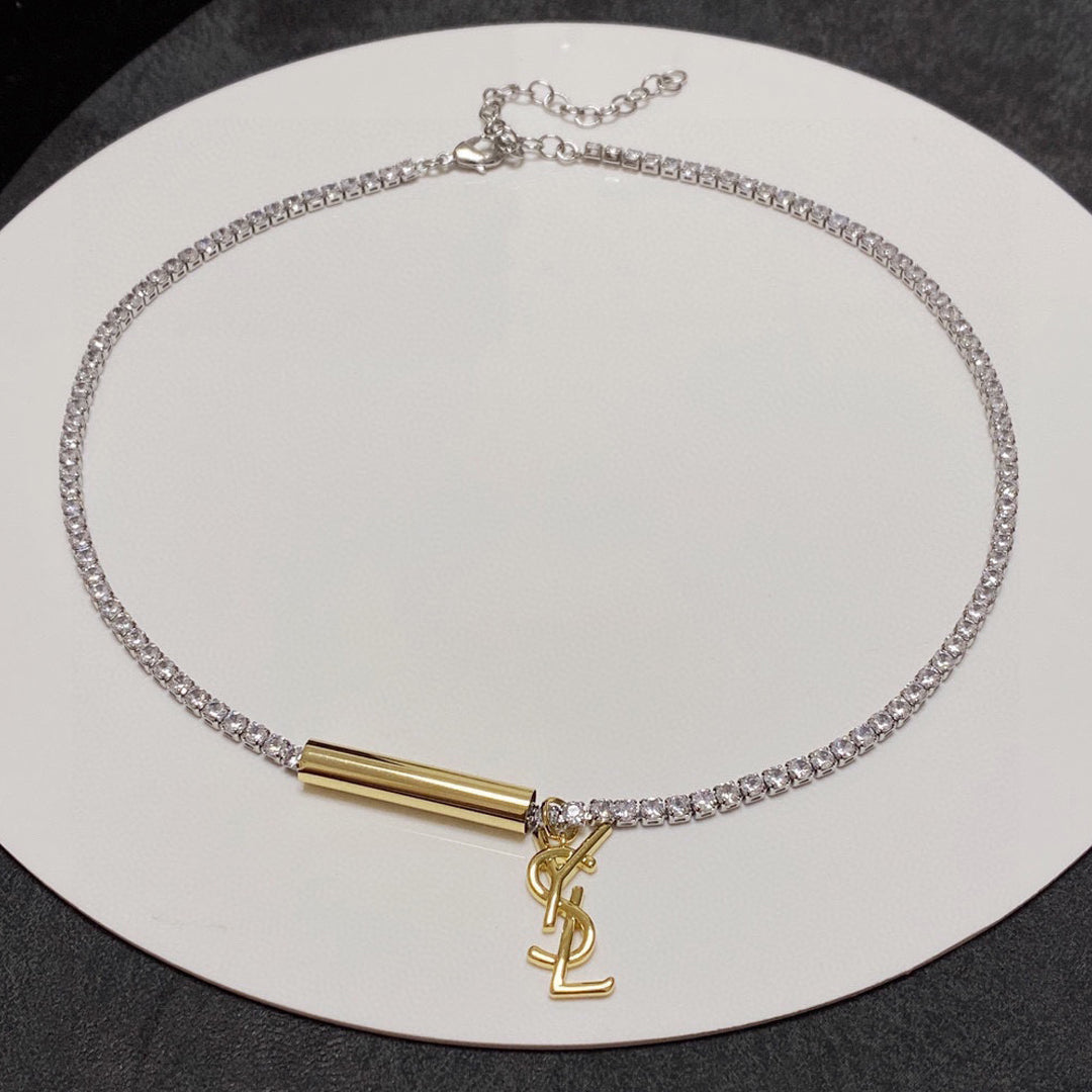 YSL Chain Diamond 18K Gold Necklace