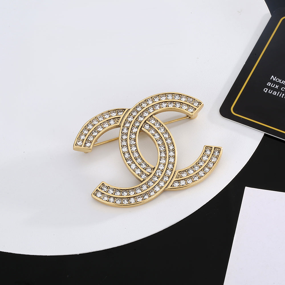 Chanel Diamond 18K Gold Brooch