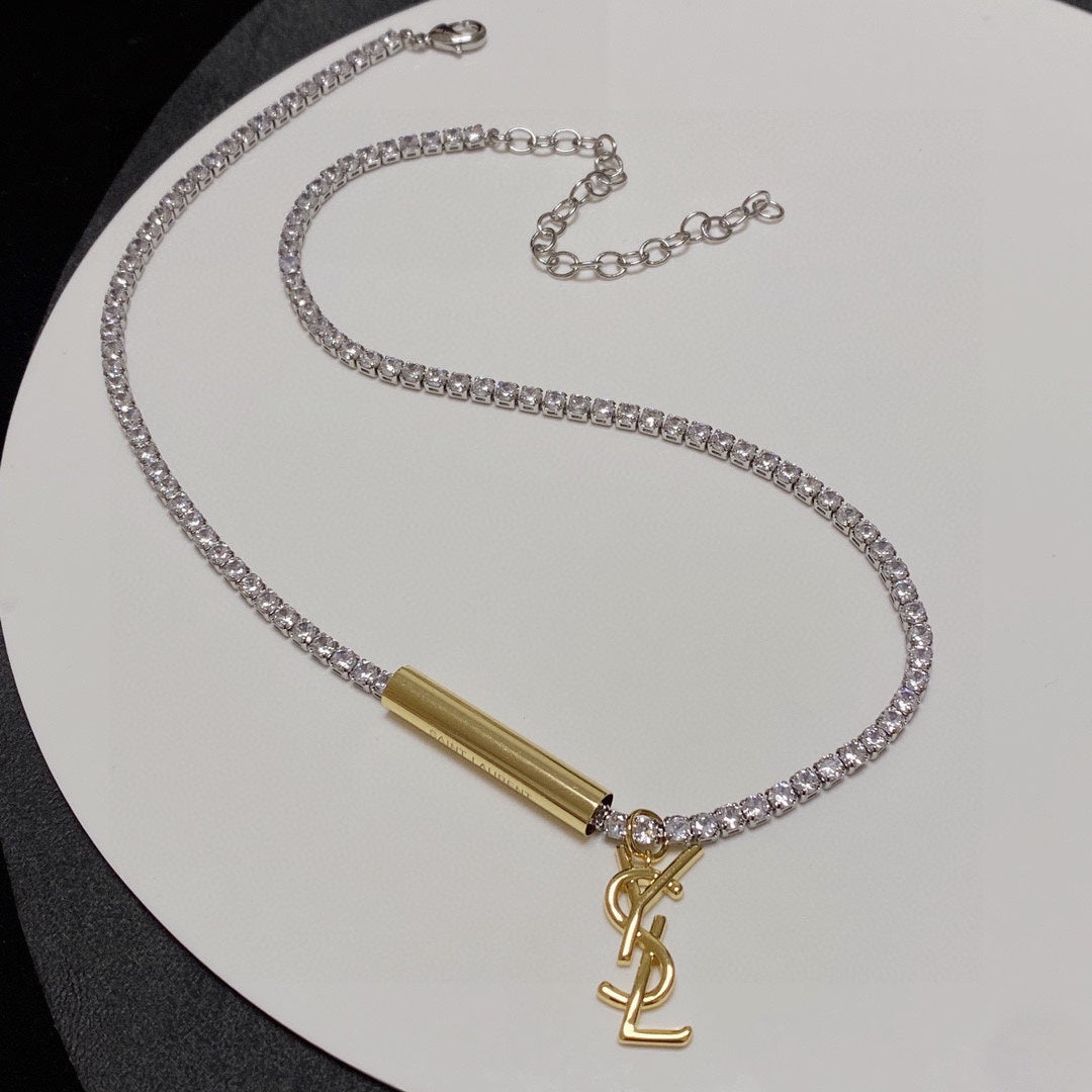 YSL Chain Diamond 18K Gold Necklace