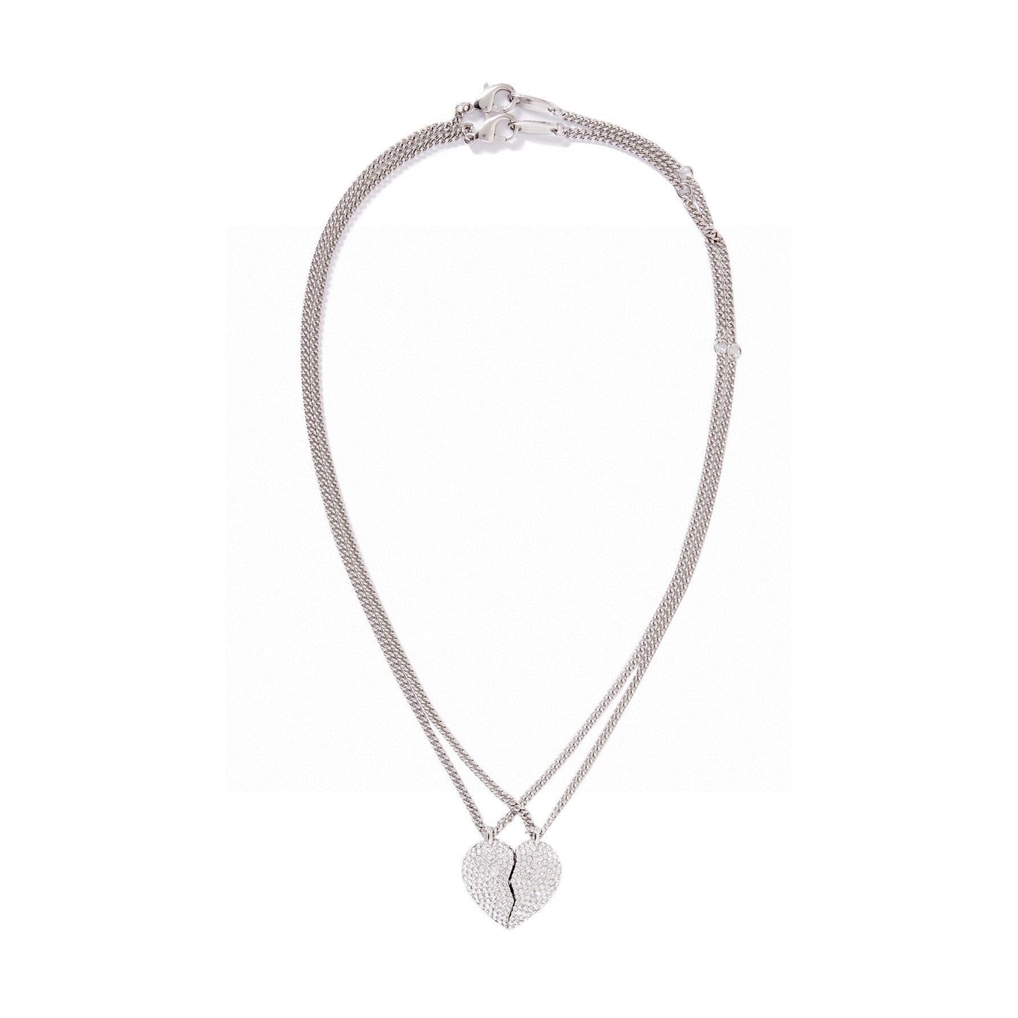 Balenciaga Lovelock Set Of Two Silver-tone Crystal 18K Gold Necklace