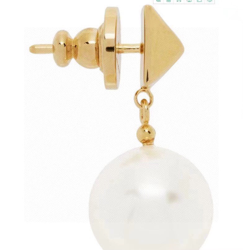 Valentino Pearl 18K Gold Earrings
