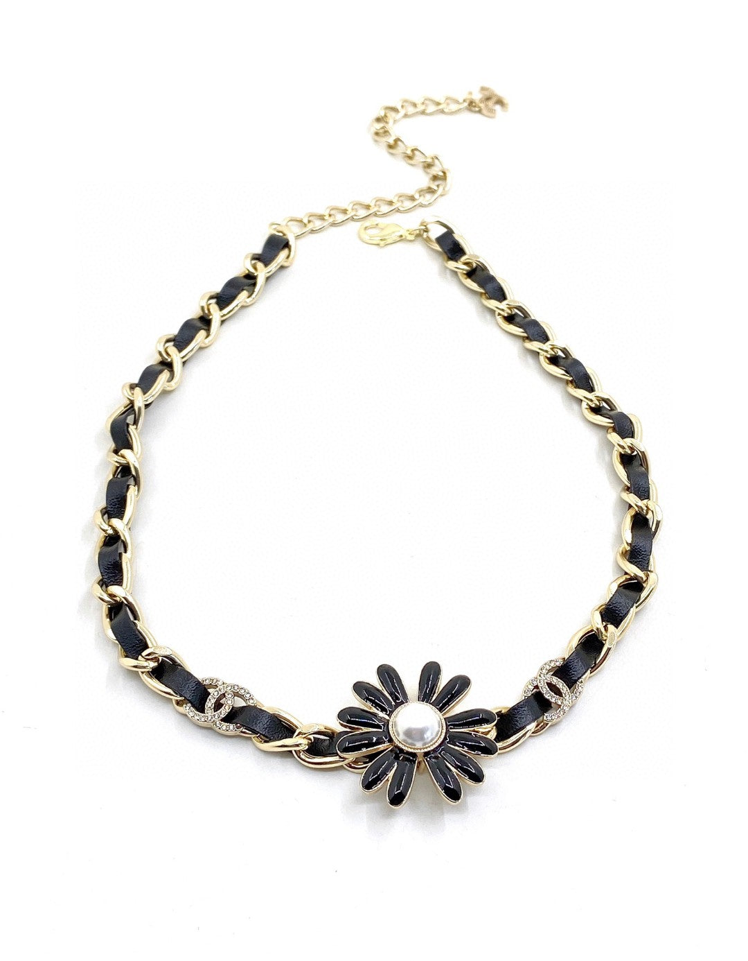 Chanel Black Daisy 18K Gold Necklace