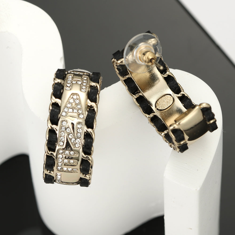 Chanel Strass 18K Gold Earrings