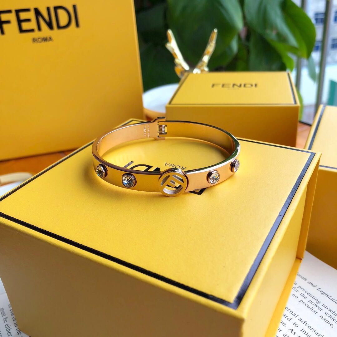Fendi Is Crystals 18K Gold Bracelet