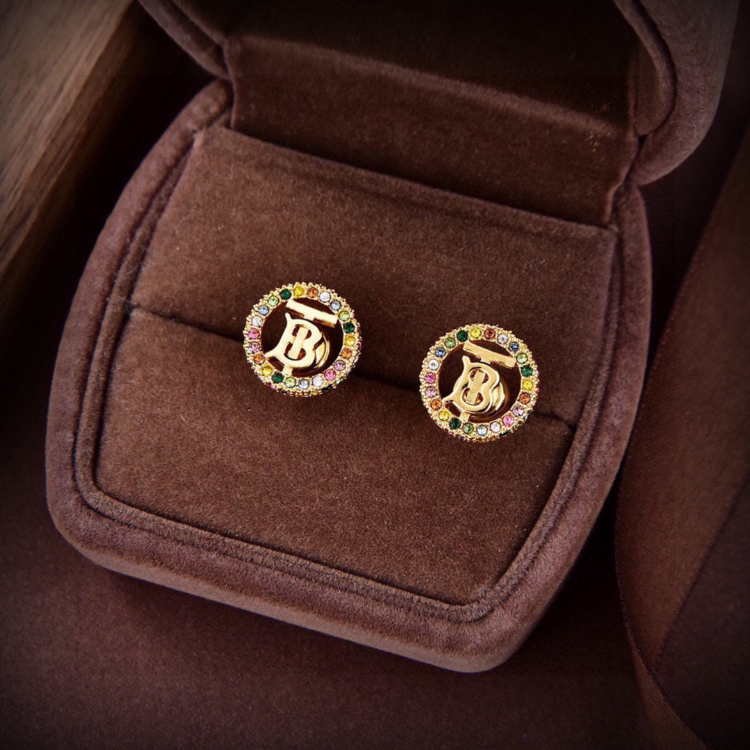 Balenciaga Color Crystals 18K Gold Earrings