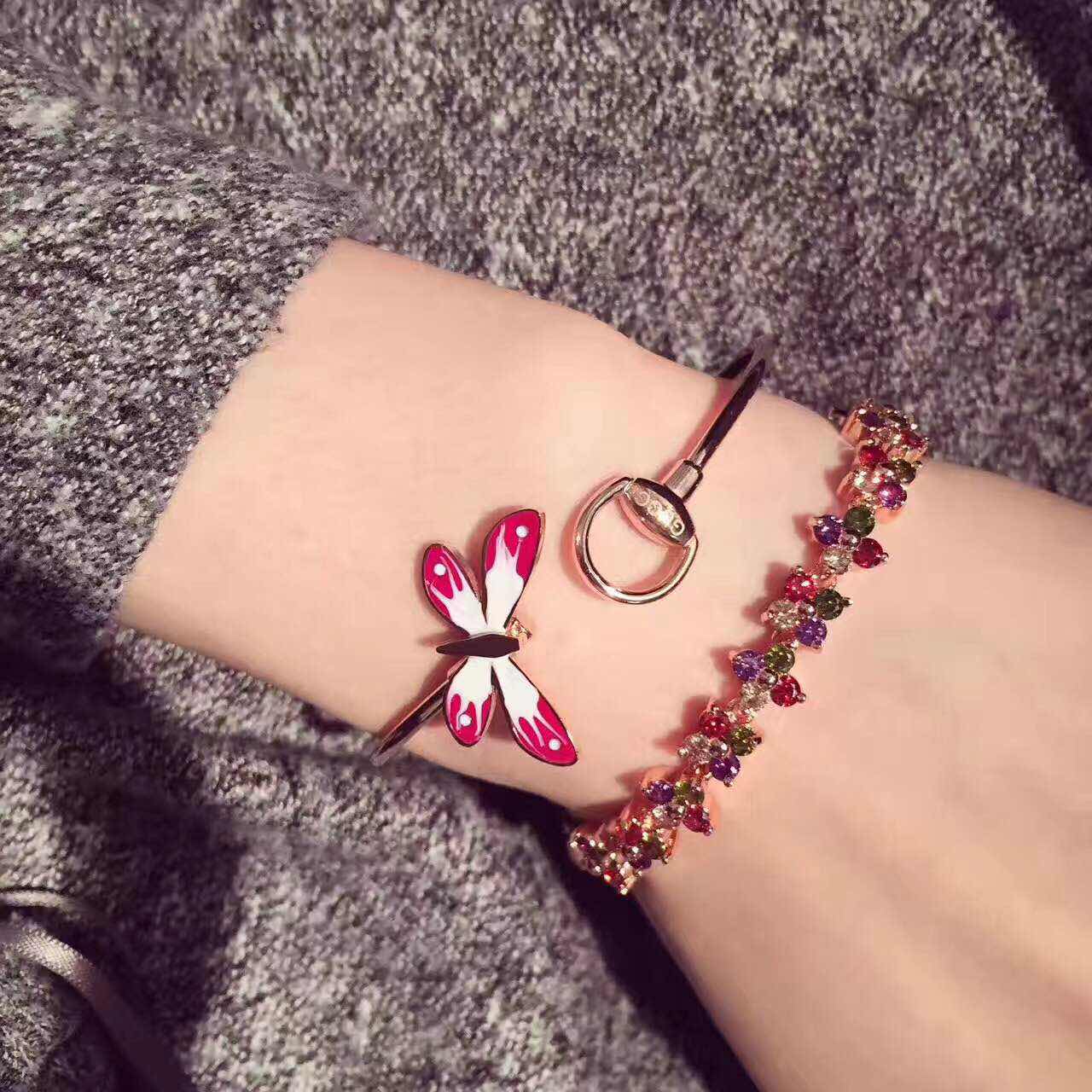 Gucci Double Flora Bangle 18K Gold Bracelet
