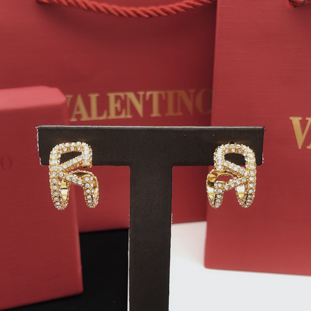 Valentino Diamonds Open 18K Gold Earrings