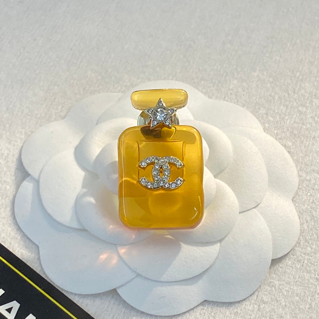 Chanel Perfume Color Bottle 18K Gold Brooch