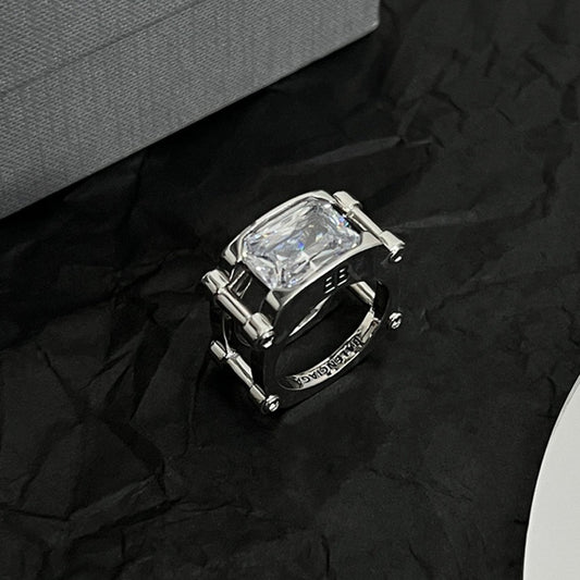 Balenciaga Crystal 18K Gold Ring