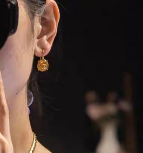 Chanel Crystals 18K Gold Earrings