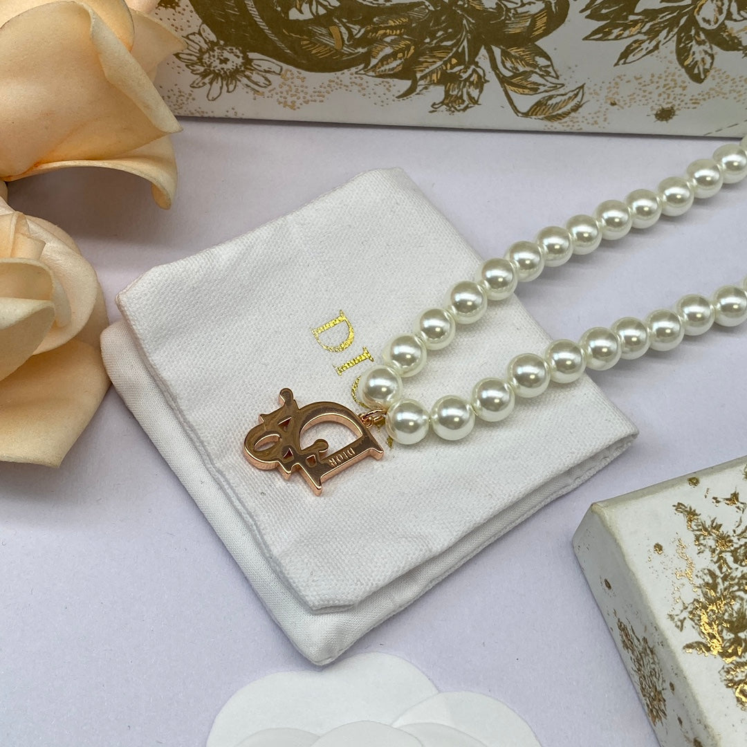 Dior Pearl 18K Gold Necklace