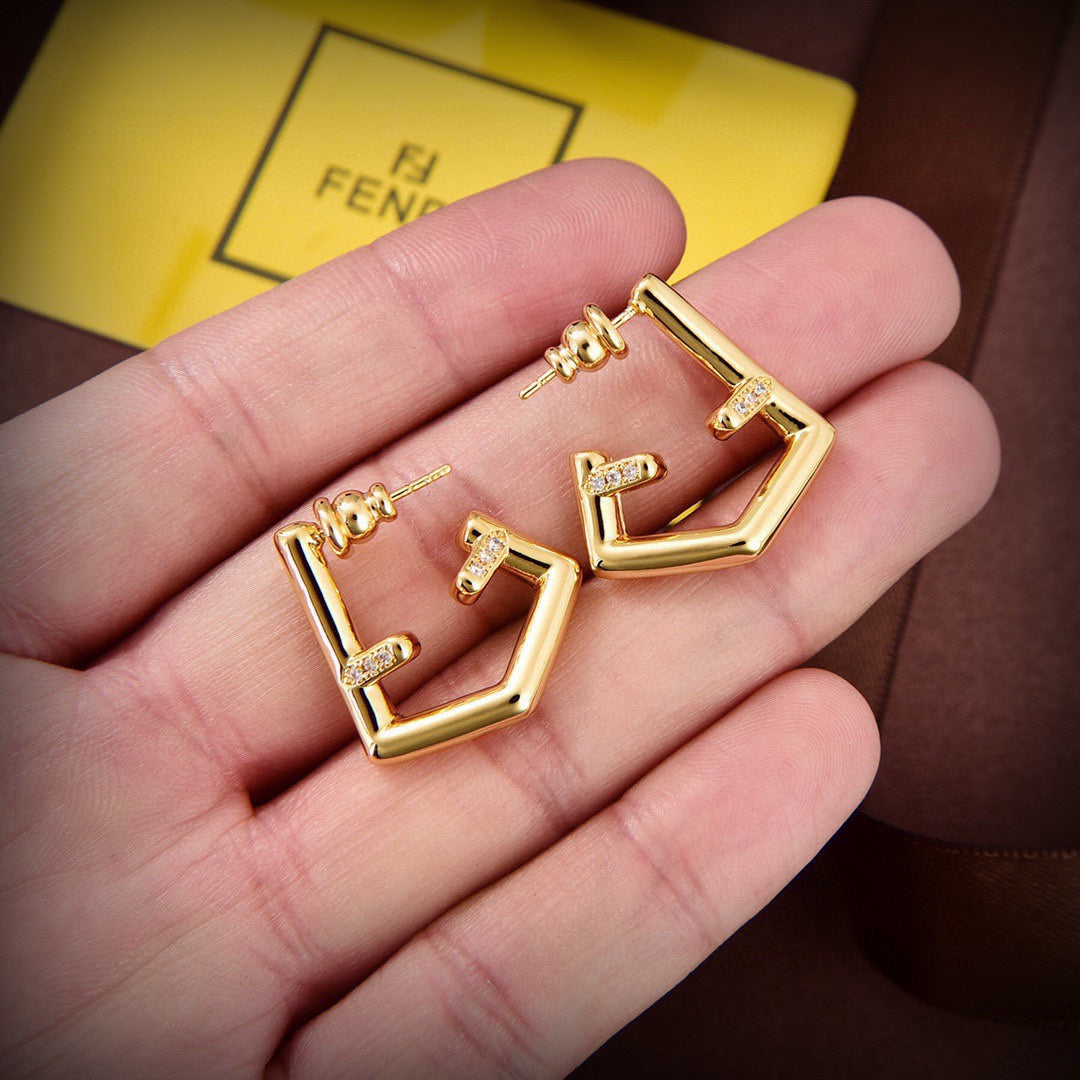 Fendi First 18K Gold Earrings