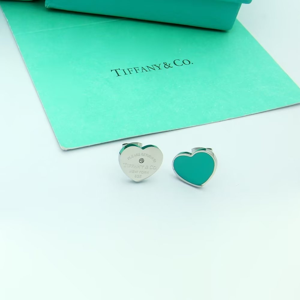 Tiffany Return to Blue Heart 18K Gold Earrings